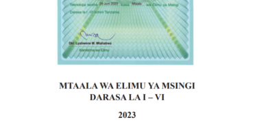 Syllabus Mtaala Mpya Shule za Msingi I-VI