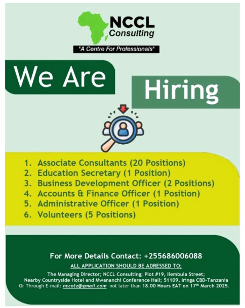 Nafasi 30 za Kazi NCCL Consulting, February 2025