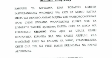 Majina Walioitwa Kwenye Usaili Mkwawa Leaf Tobacco 2025