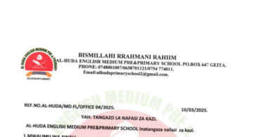 Nafasi za Kazi Ualimu Al-Huda English Medium Pre & Primary School
